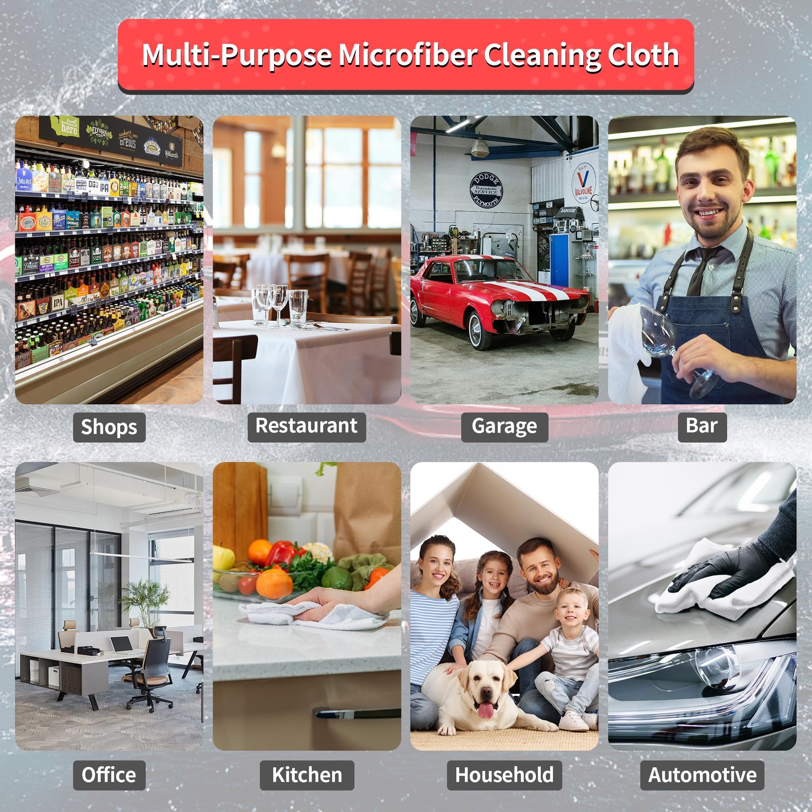 HOMERHYME White Microfiber Cleaning Cloths, 100 Pack Shop Towels Rags, Bulk A…