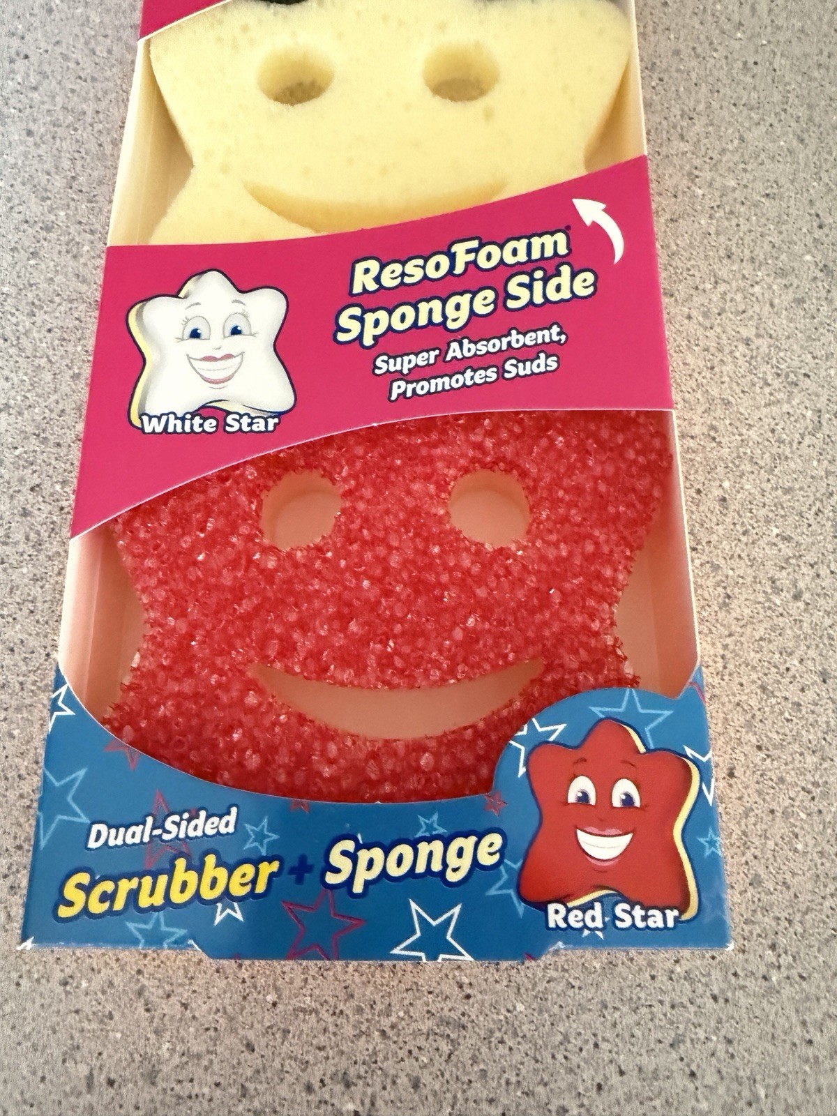 New Scrub Daddy Mommy Special Edition Star Shapes USA 3pk Red White Blue America