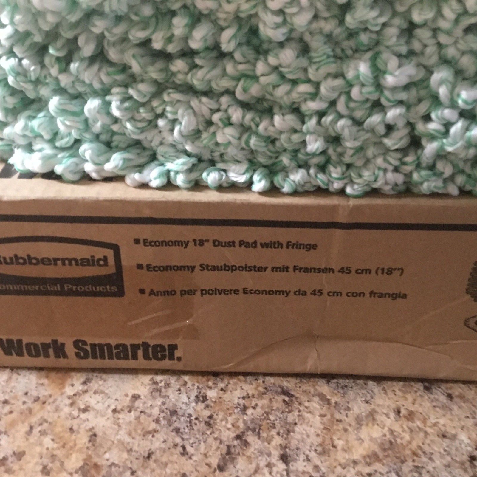 Rubbermaid Commercial Products GREEN 18” Dust Pad w/ Fringe Q408 New Box Of 12