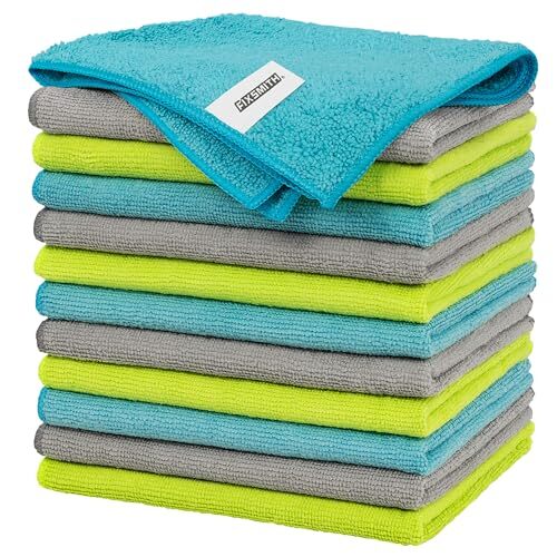 Microfiber Cleaning Cloth – Pack of Multi-Functional 12 3 Colors Assorted