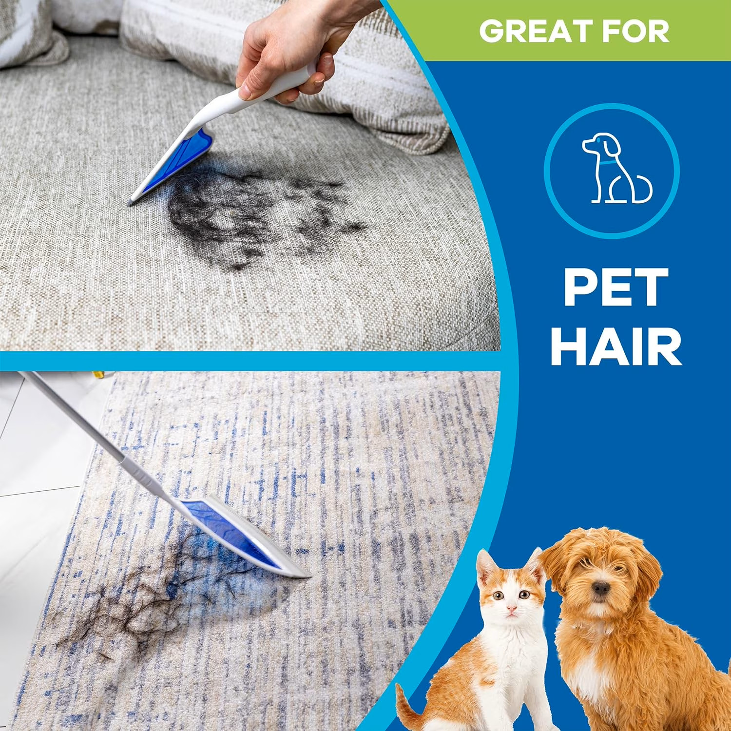 Helio Air Broom Silicone Broom Squeegee Pet Hair Remover Floor Sweeper