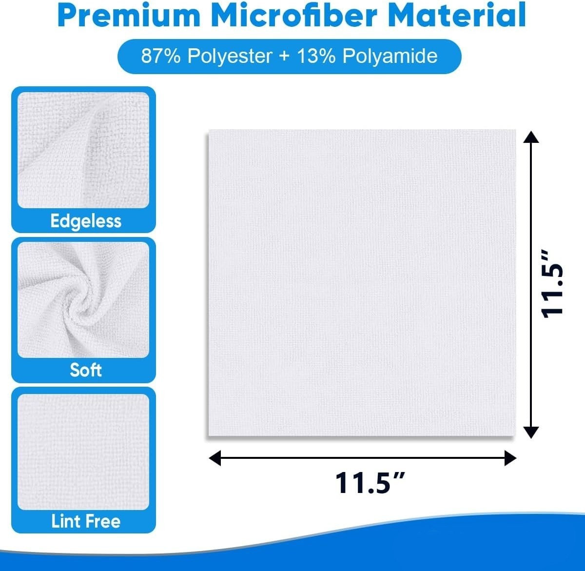 Paño de limpieza de microfibra reutilizable, paquete de 200, toallas sin pelusa