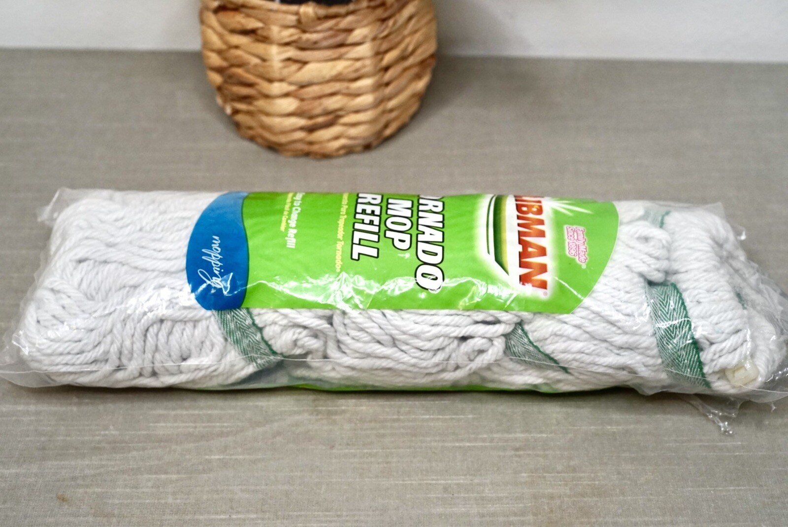 Libman Tornado Mop Refill White Cotton Blend Snap-On Machine Washable