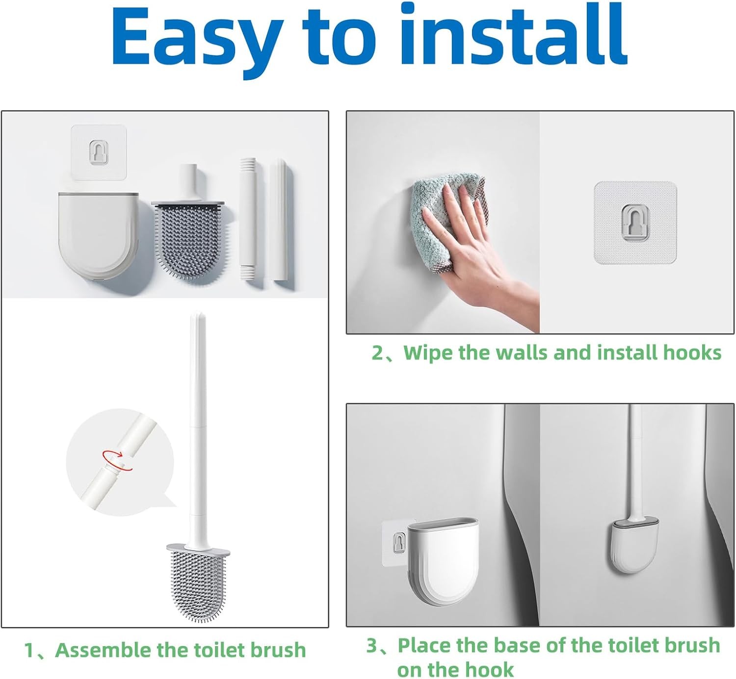 Silicone Toilet Brush,Toilet Bowl Brush,Toilet Brush and Holder Set,Rv Toilet
