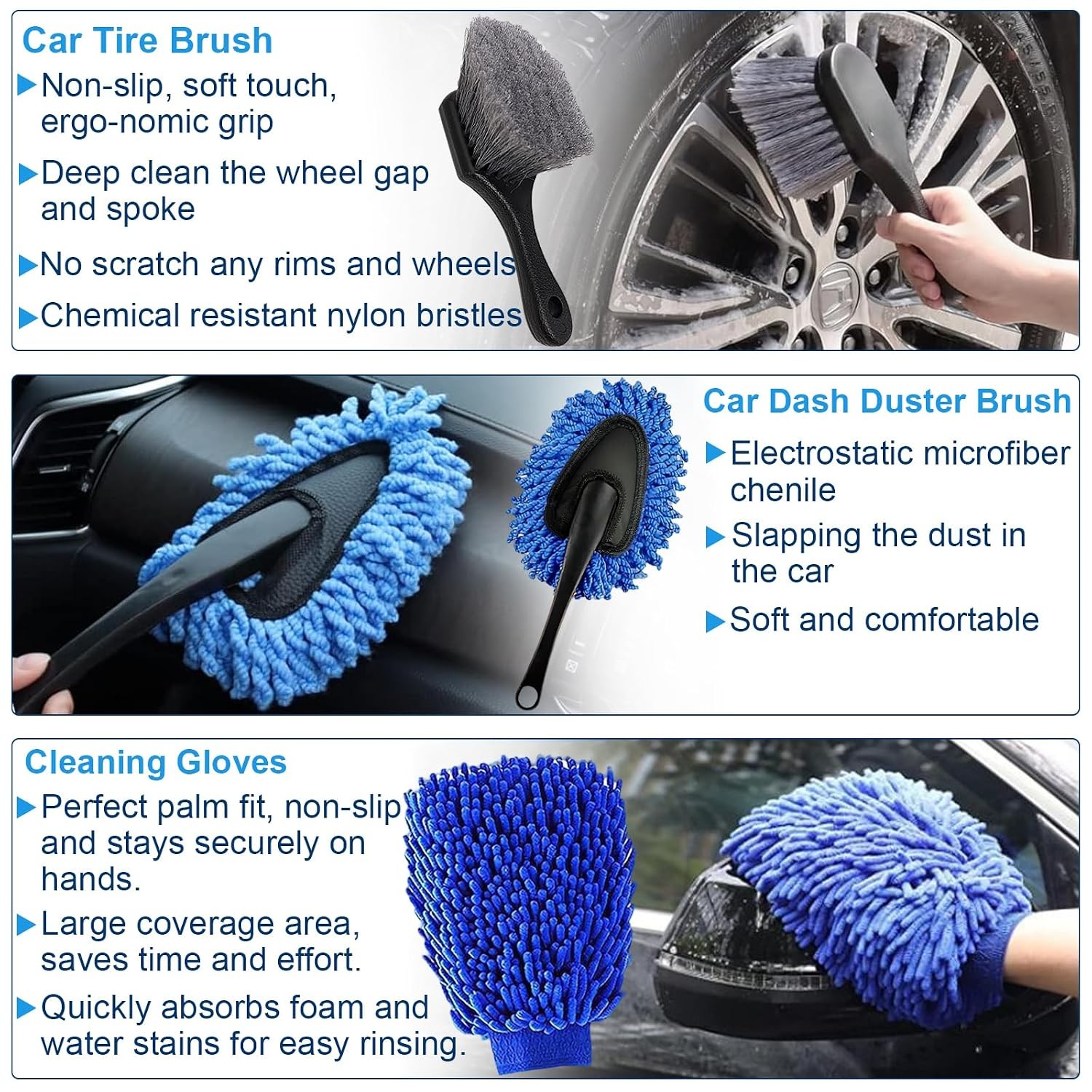 26PCS Car Detailing Kit, Car Detailing Brush Set, Car Cleaning Kit, Auto Detaili