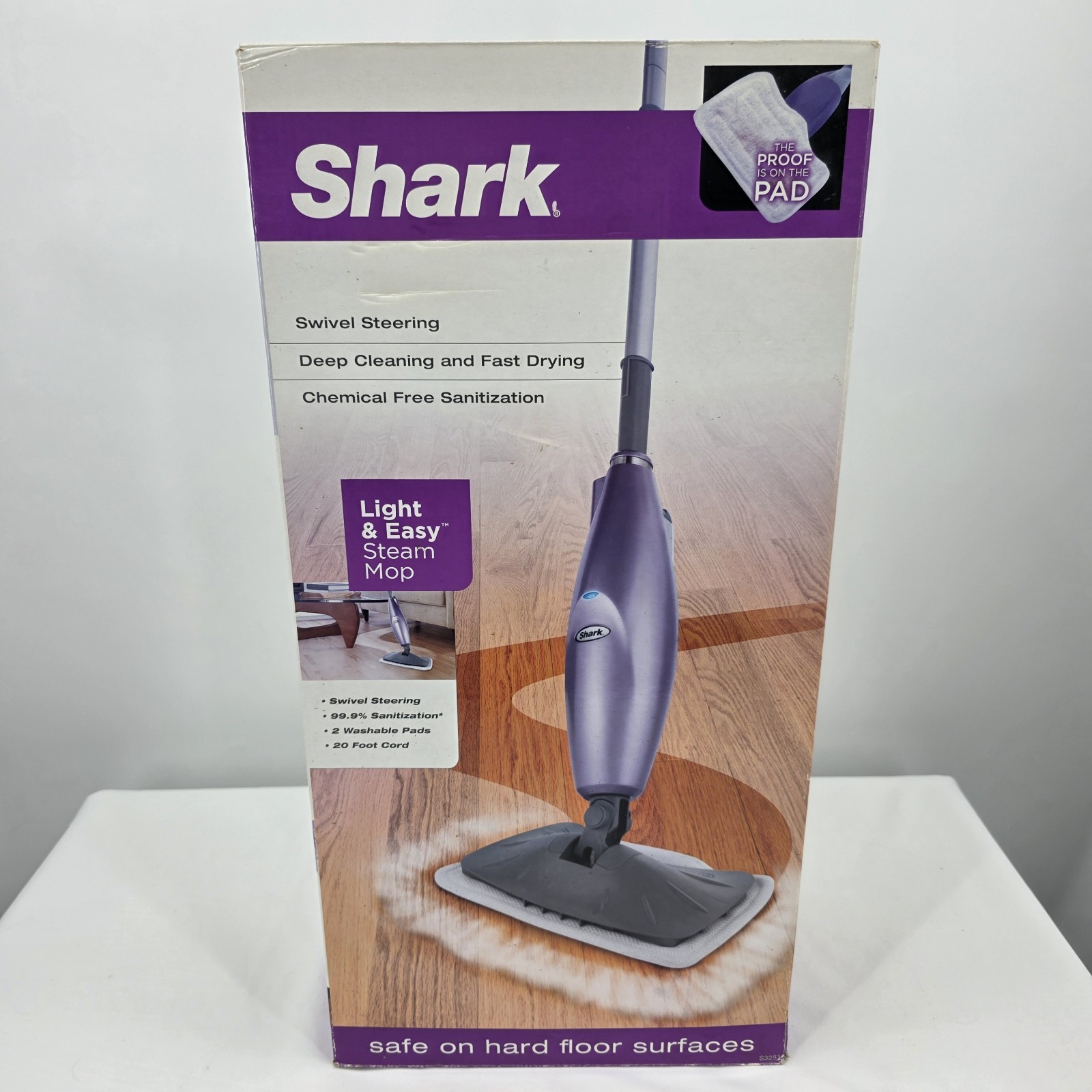 Shark Light & Easy Steam Mop Model S3251 Purple Hard Floor Cleaner New