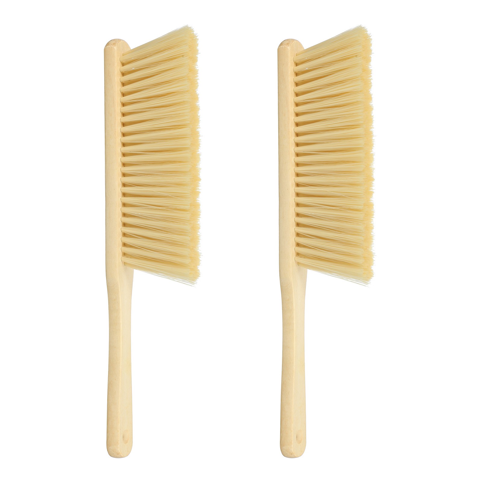2pcs Wooden Dust Brush 14 Inch Hand Broom Cleaning Brush Soft Bristle Yellow