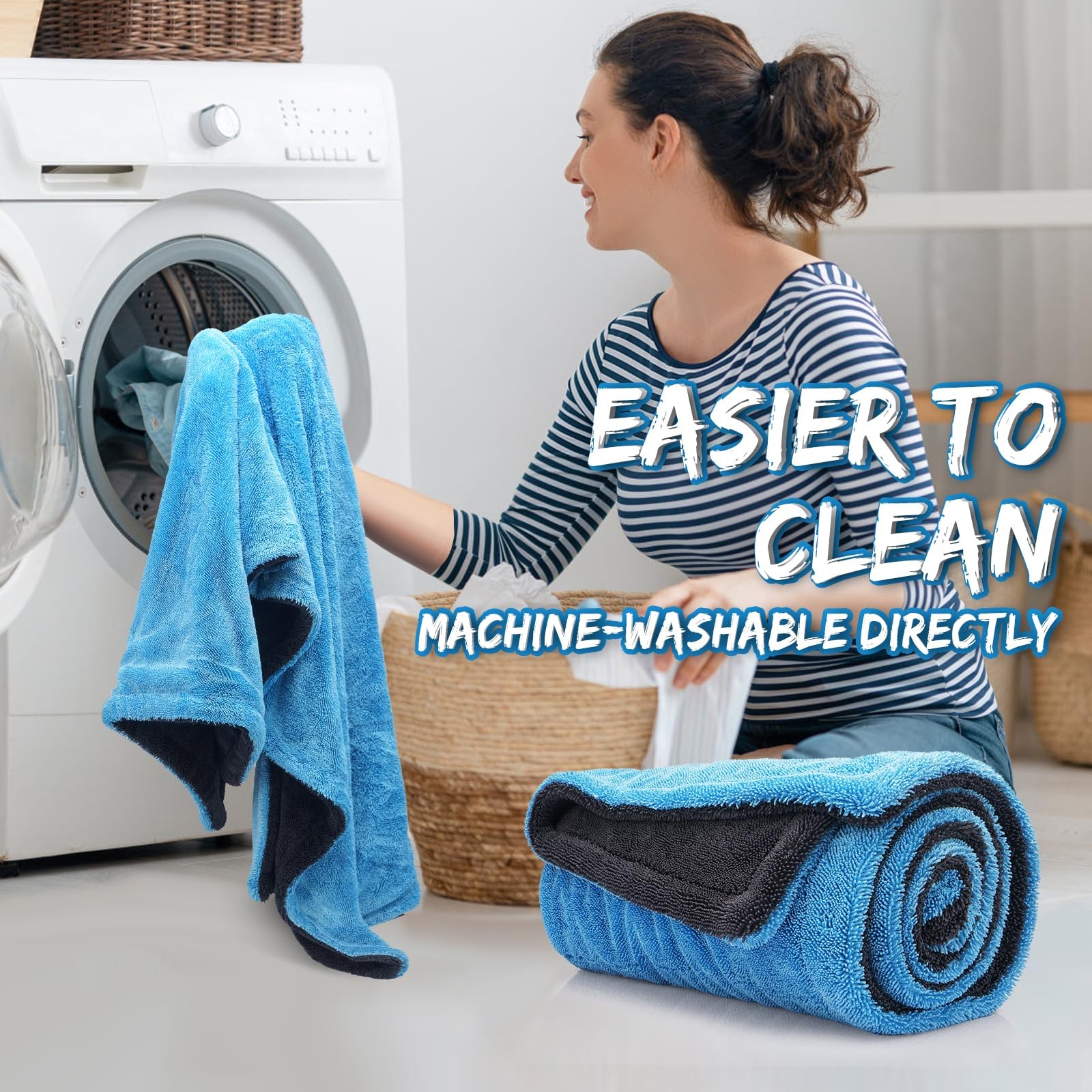 Metyond 48”x24” Car Drying Towel for Full-Sized SUV, Dual Sided Microfiber Ca…