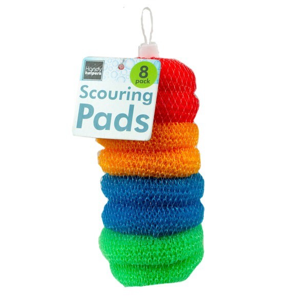 8PCS Scrubbing Pads Non Scratch Dish Scrubber Round Scouring Pad Assorted Color