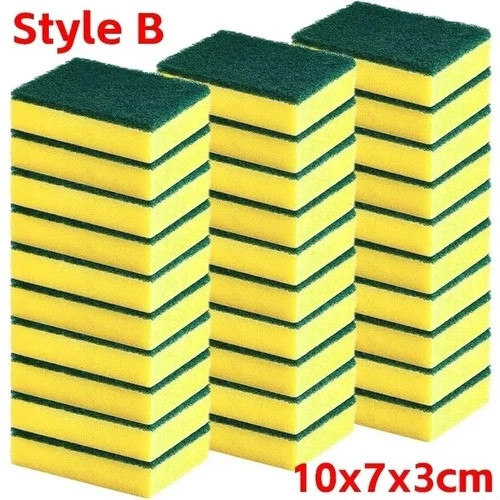 NEW 10/50 Pack Kitchen Sponges Non Scratch Dish Scourer Reusable Cleaning Pads