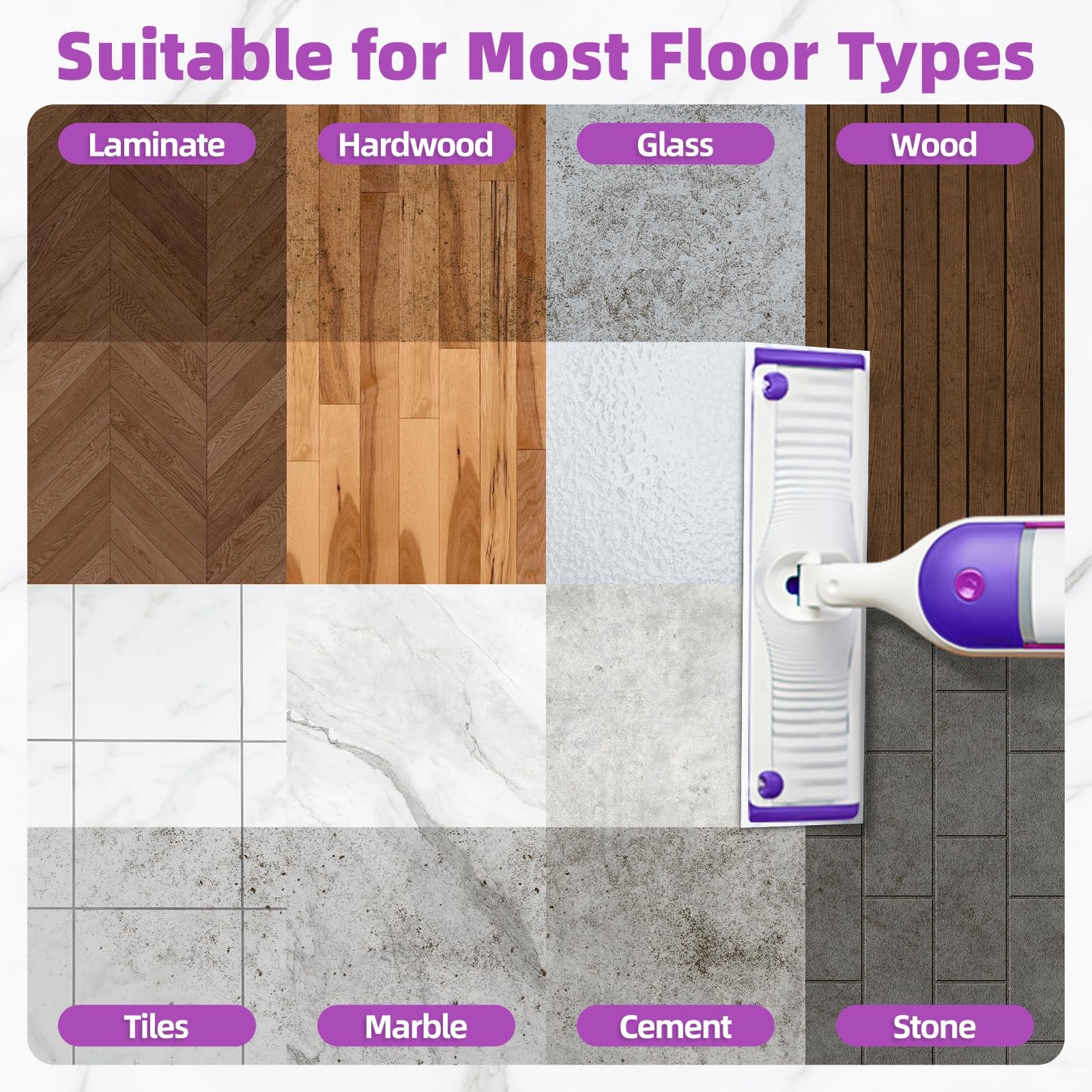 50 Count Microfiber Mop Pads Compatible with Swiffer Powermop, Disposable or …