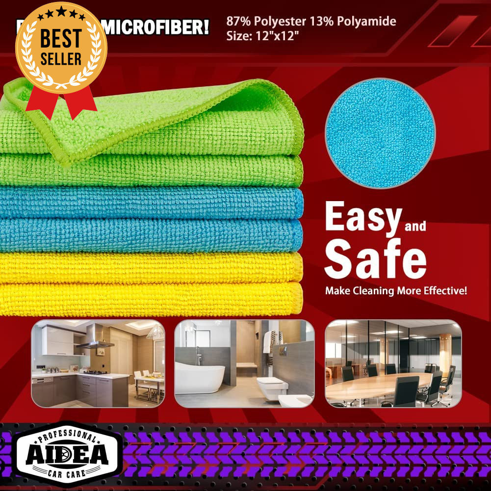 Microfiber Cleaning Cloth, 50PK, Microfiber Towels for Cars, Premium Wash Cloths