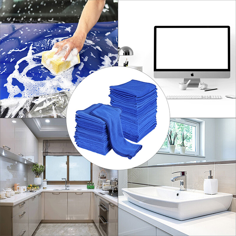 Lot 100 Microfiber Cleaning Cloth Rag Towel Absorbent Car Wash Polishing Detail