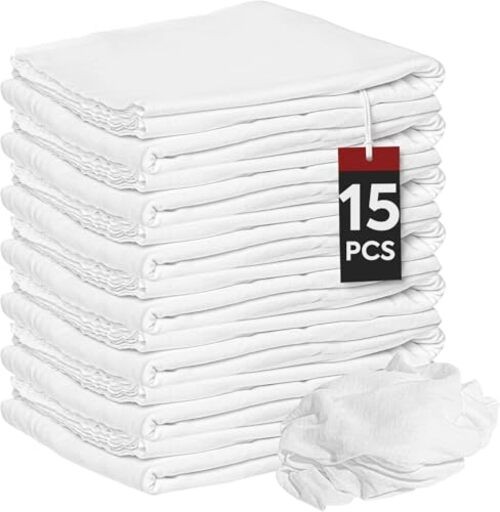 Nabob Wipers New Lint Free Cloth (15 Pack) – 100% Cotton 18×18 Inch (15 Pack)