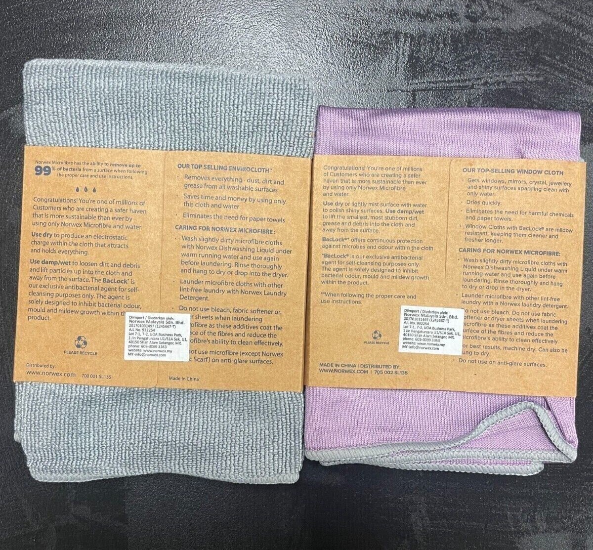 Norwex – Window Cloth + EnviroCloth Microfiber  Paño para Ventanas Free Shipping