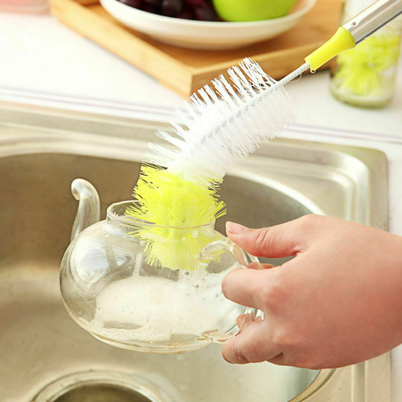 New Bendable Long-handled Brush Bottle Cup Cleaning Brush Scrubbing Cleaner Pot