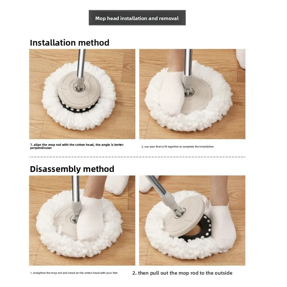 1Pc Microfiber Spin Mop Replacement Head round Shape Removable Spin Mop Refills