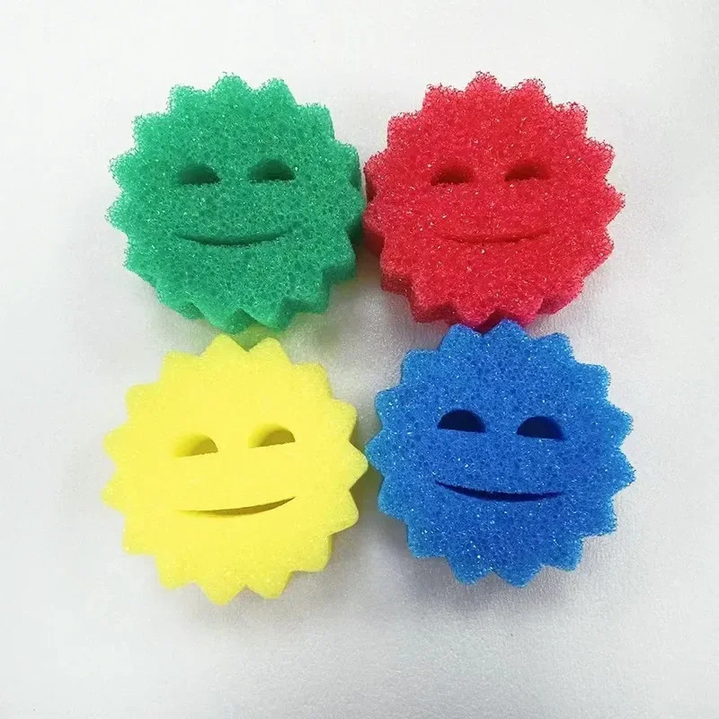 1/2PCS for Kitchen Dishwashing Sponge Rag Powerful Scouring Pad Bathroom Cleanin