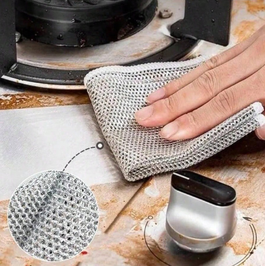 20pcs Magic Double-Sided Steel Wire Cleaning Cloths for Dishes & Pots-NEW