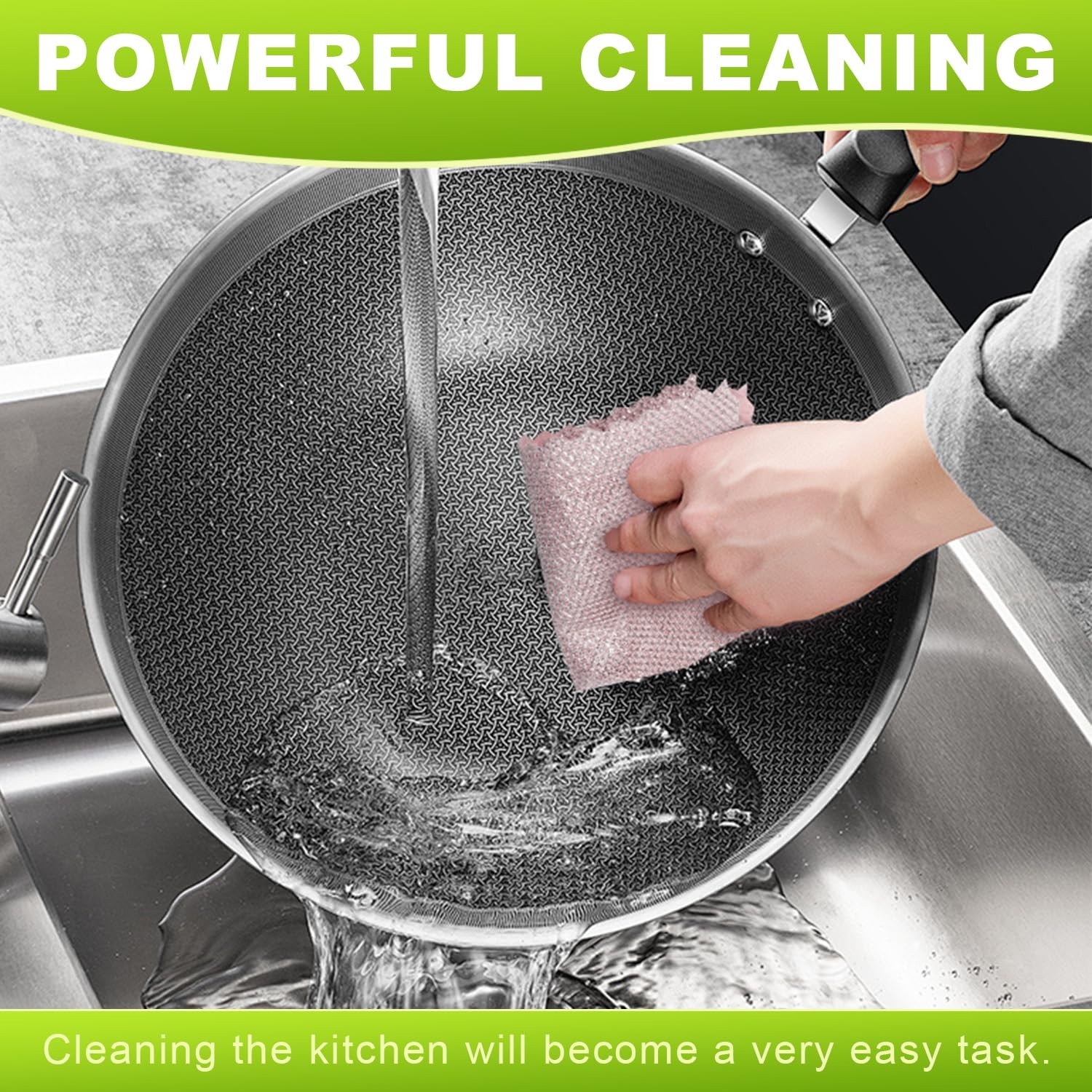 12 Pcs Multipurpose Wire Dishwashing Rag, Upgraded Double-Layer Non-Scratch W…