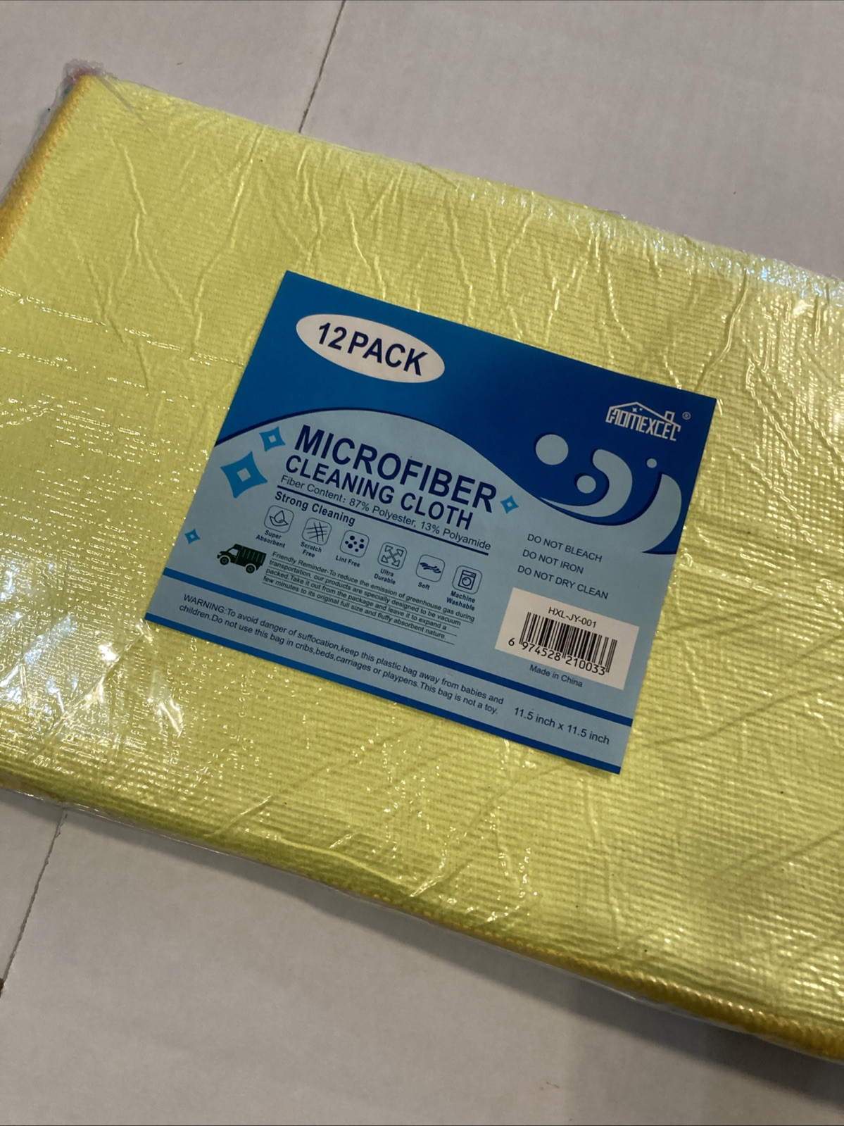 HOMEXCEL Microfiber Cleaning Cloth,12 Pack 11.5″ x 11.5″, Multicolor