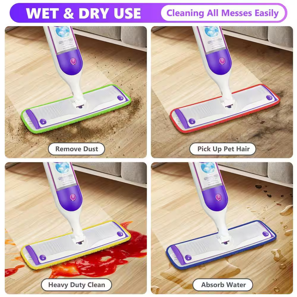 13 In. to 15 In. Reusable Multiple Colors Mop Pads Compatible with Swiffer Power
