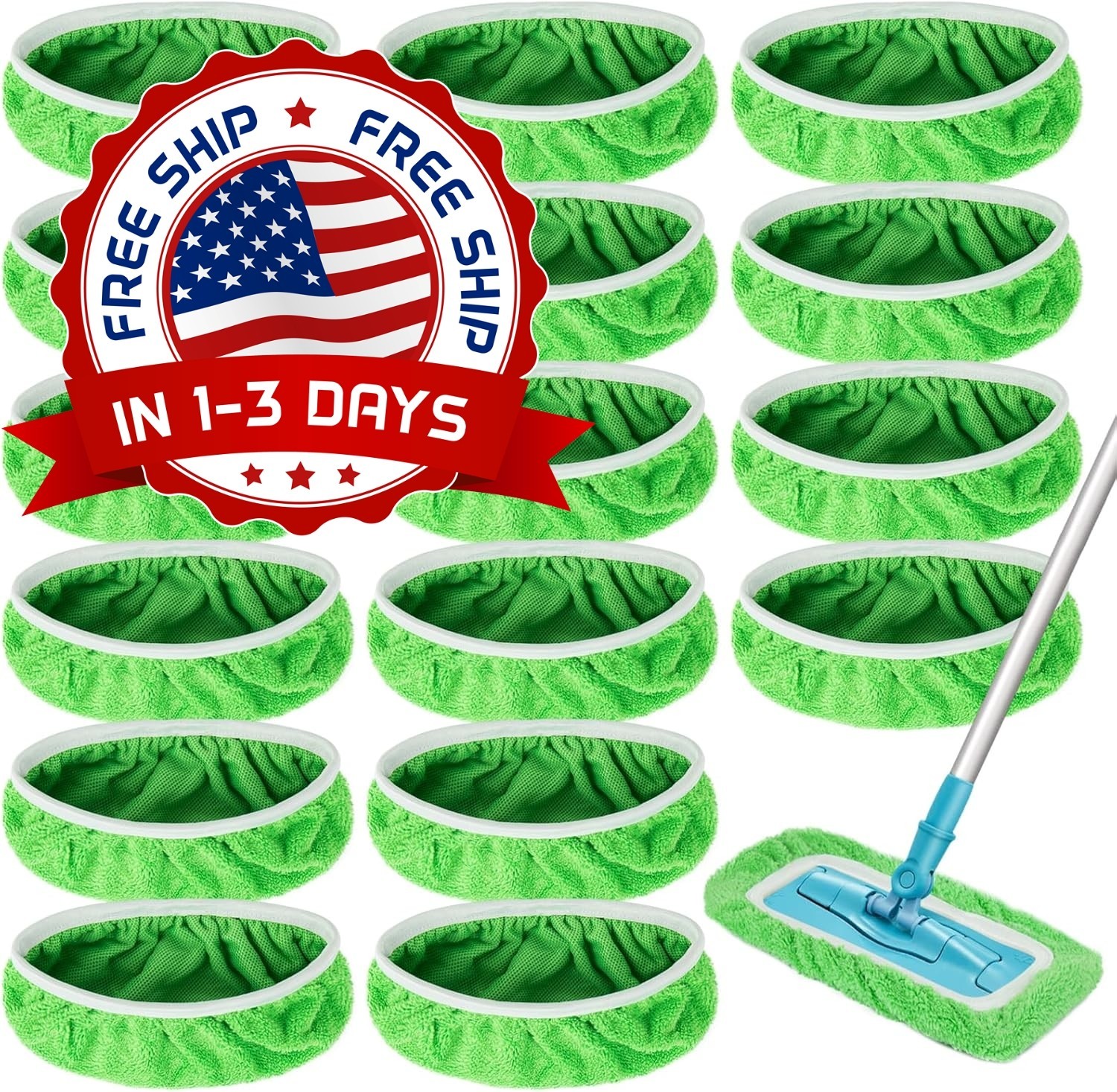 16Panos De Microfibra Reutilizables Lavables Compatibles Con Mopa Swiffer Suelos