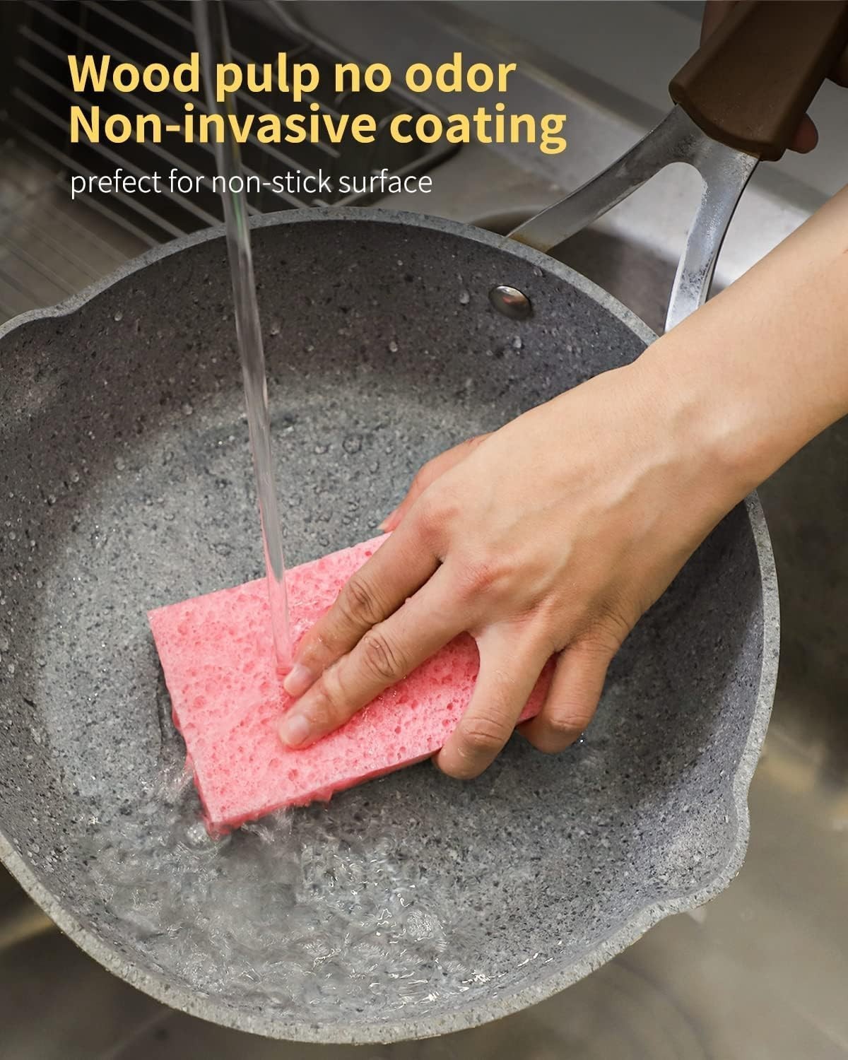 100% Biodegradable Cellulose Sponges – Reusable Kitchen Cleaning Solution 6 Pack
