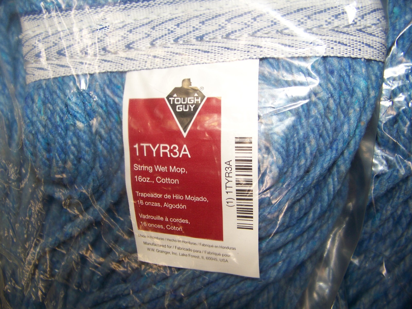 10 pcs Tough Guy String Wet Mop 16 oz. Cotton Blue Clamp On/Slide On 1TYR3A New