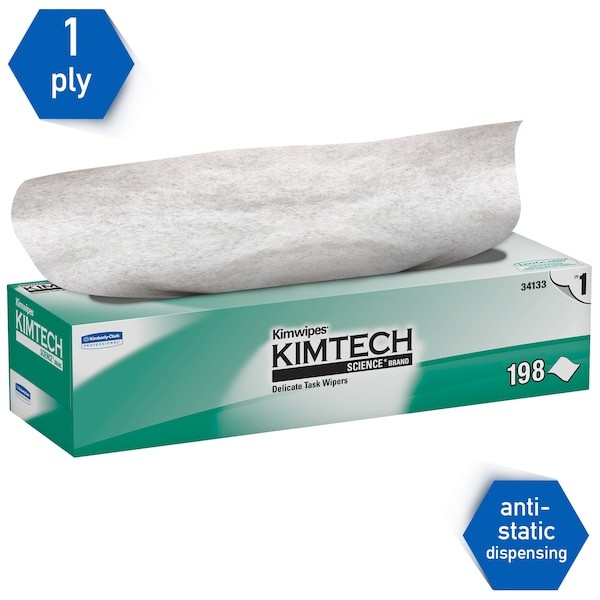 Kimtech 34133 Delicate Task Wipes, Pop-Up Box, White, 198 Sheets/Box, 2, 970