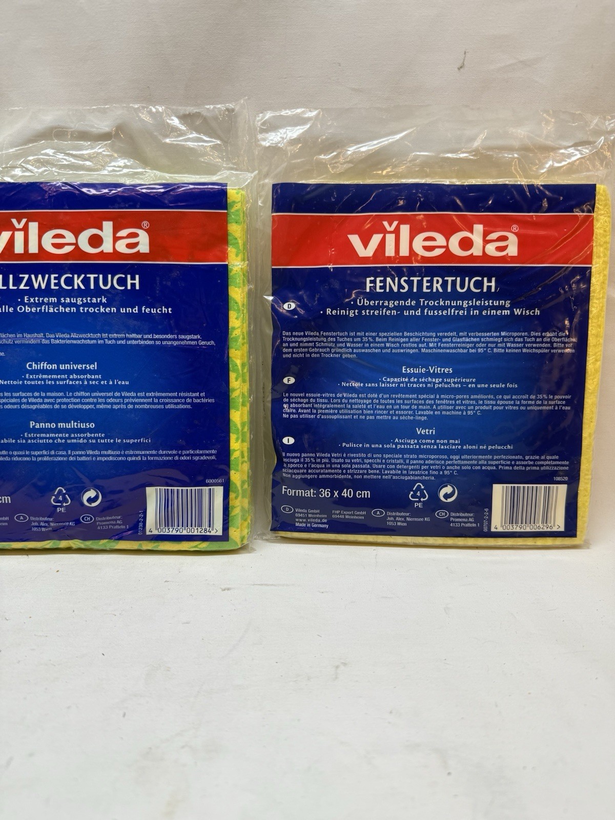 3- 2 Pk Vileda Window Cleaning Cloth Made in West Germany BRAND NEW (6 Total)