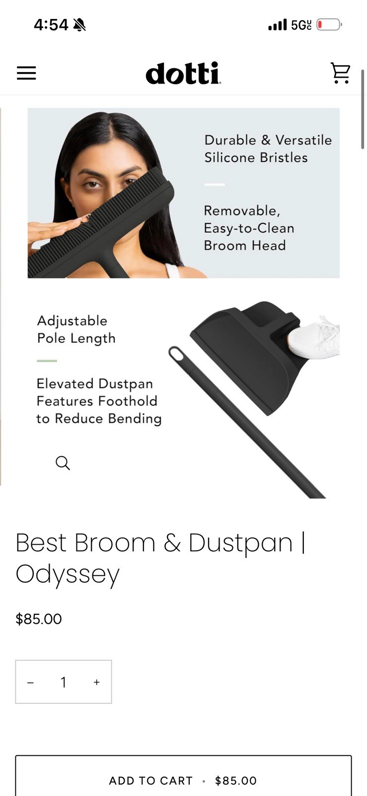 Dotti Best Broom And Dustpan Sage Black