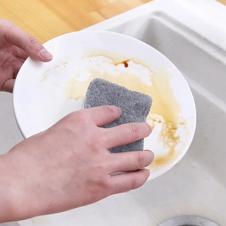 10/20/30pcs Double-Sided Sponge Wipe Gray Kitchen Cleaning Scouring Pad – NEW