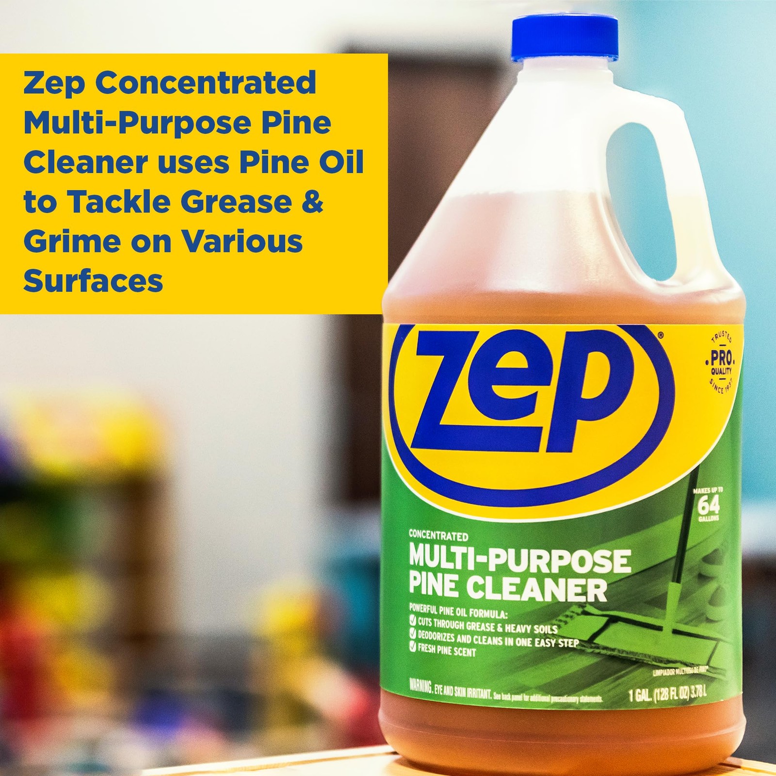 Zep Concentrated Multi-Purpose Pine Cleaner – Cut 42.67 Fl Oz (Pack of 3)