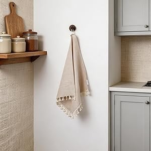 100% Linen Hand Towels 2 Pcs, 18×27 Inch Boho Decorative Kitchen Towels with