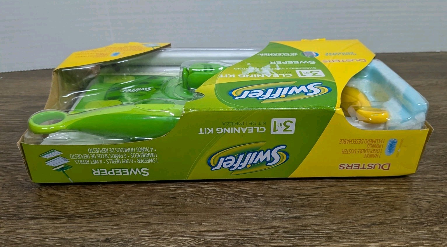 Swiffer Sweeper Duster Starter Kit 3 in 1 Sweeper 6 Dry 4 Wet Mop Dust Brand New