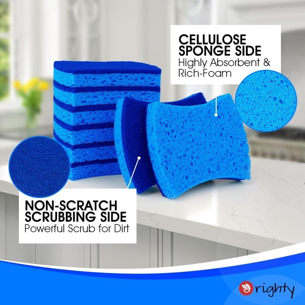 Non-Scratch Scrub Sponges, 24 Pack Kitchen Sponge Cleaning Sponge | Dual Side