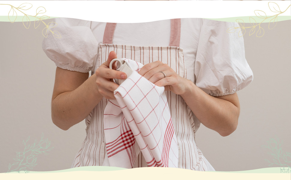 Organic Cotton Tea Towels for Baking Sourdough Bread, Rolls and Cakes – 100%