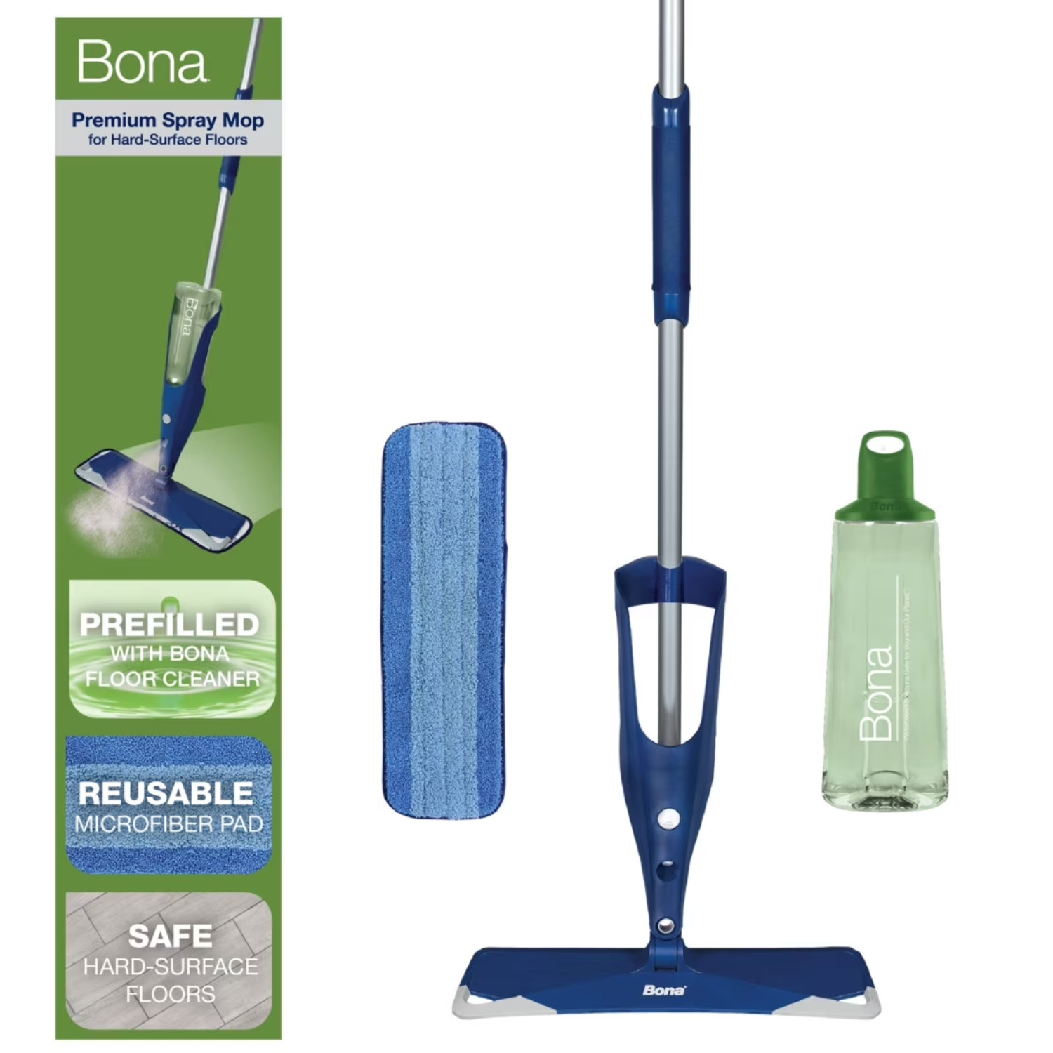 Bona Premium Stone Tile Laminate Floor Spray Mop with Cleaning Pad