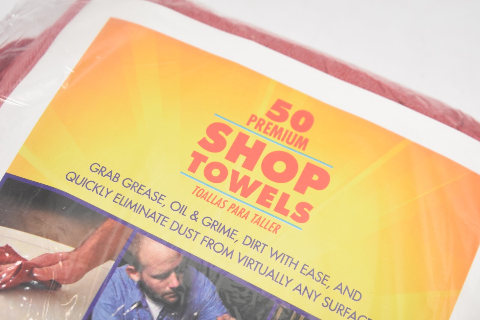 Simpli-Magic Shop Towels 50 Pack Premium Red 14″ x 12″ Cotton Reusable Set