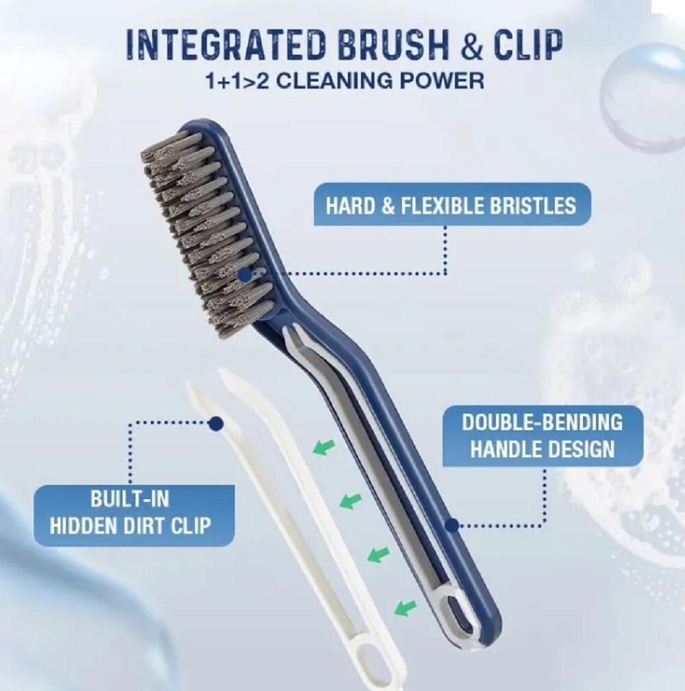 2-in-1 Floor Seam & Corner Gap Cleaning Brush – Multifunctional for Kitchen Bath
