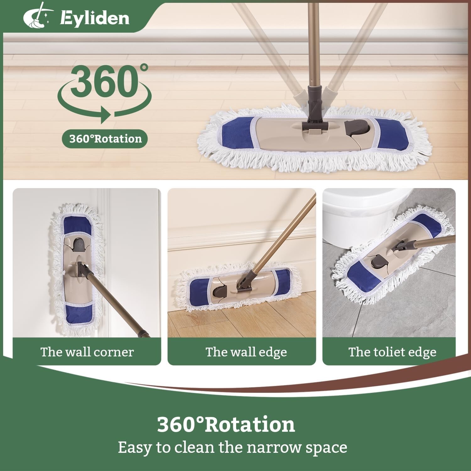 LOLA Replacement Flexible Dust Mop Refill 18″ Wide Head, Machine Washable – 1 CT