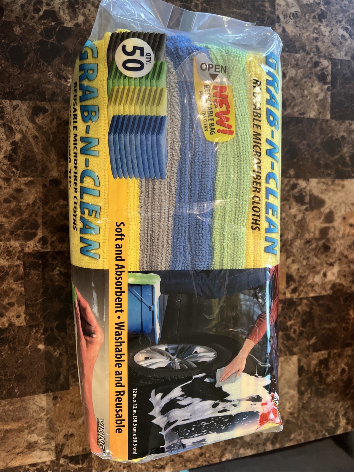MyRide Grab-A-Rag Reusable Microfiber Rags – 50 Count