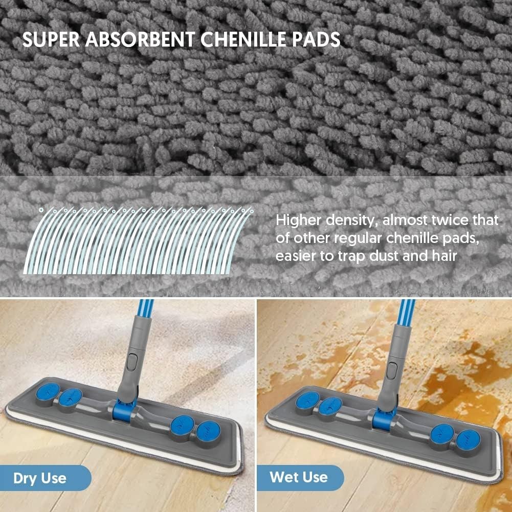 Microfibre Floor Mop for Cleaning Floors, Flat Mop for Laminate Wooden Vinyl …