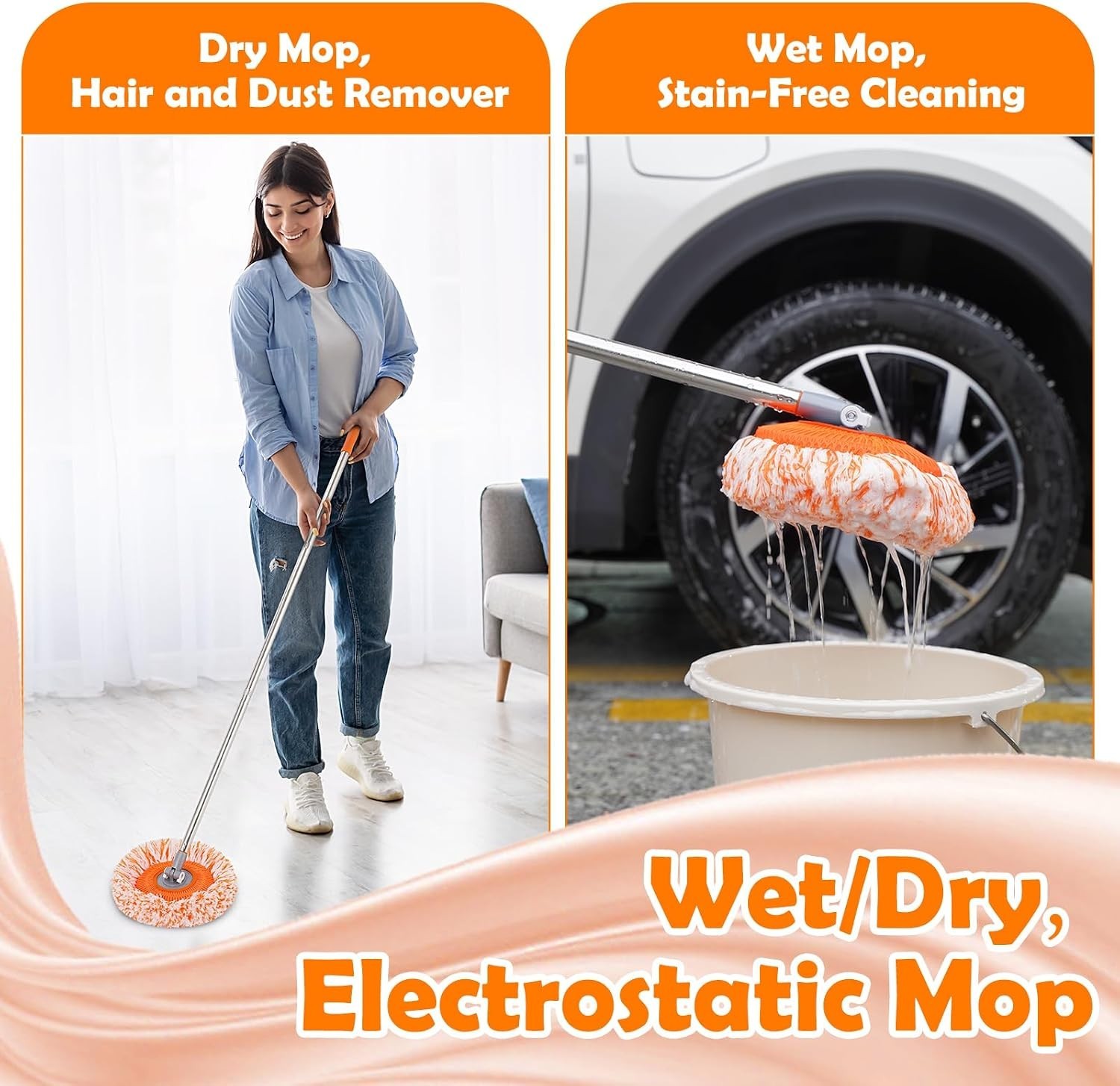Wall Mop, Primium 68” Wall Cleaner, High-Quality Baseboard Cleaner, Professio…