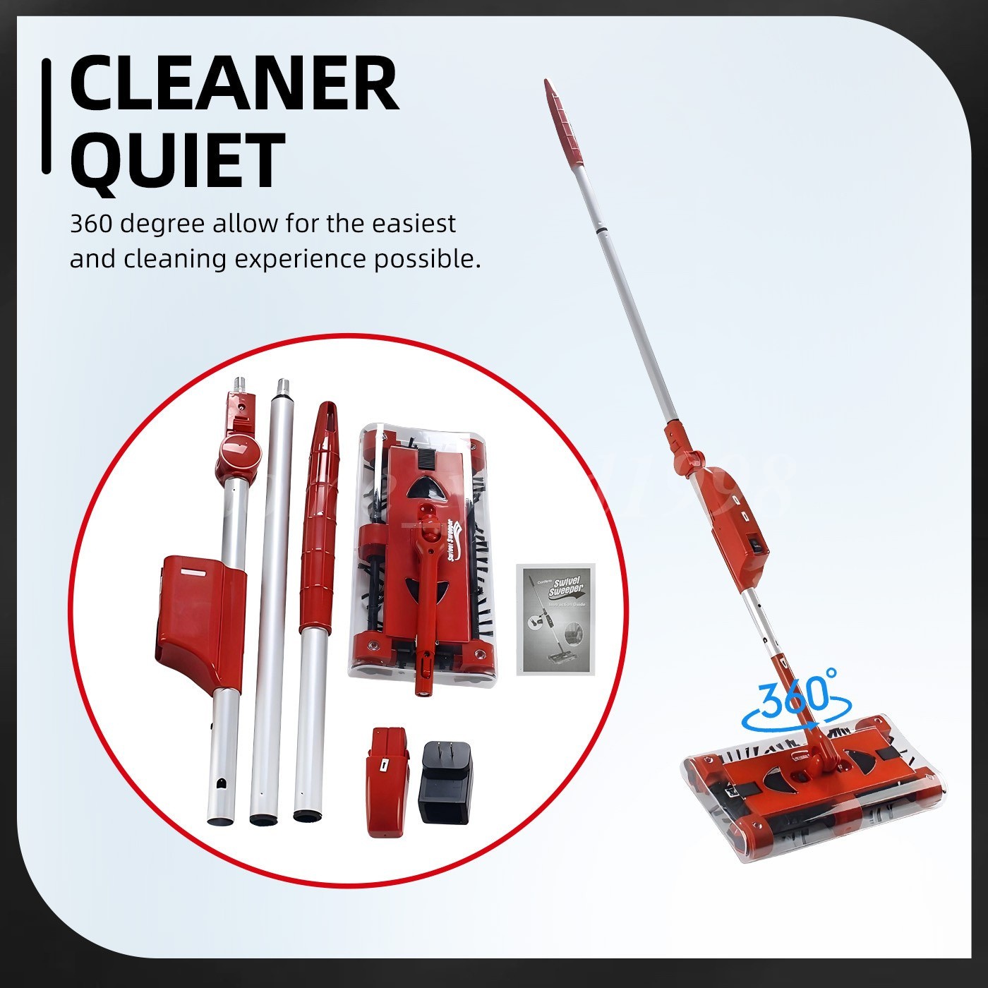 45″rechargeable floor and carpet sweeper Vacuum Cleaner Cordless floor sweeper