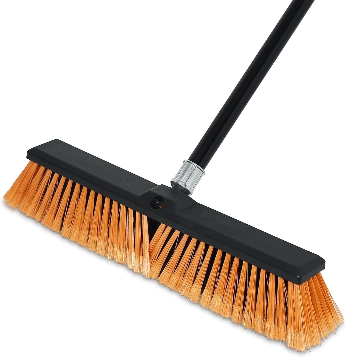 Heavy Duty 18 Inch Push Broom for Outdoor & Indoor Use, 60 Inch Long Handle for
