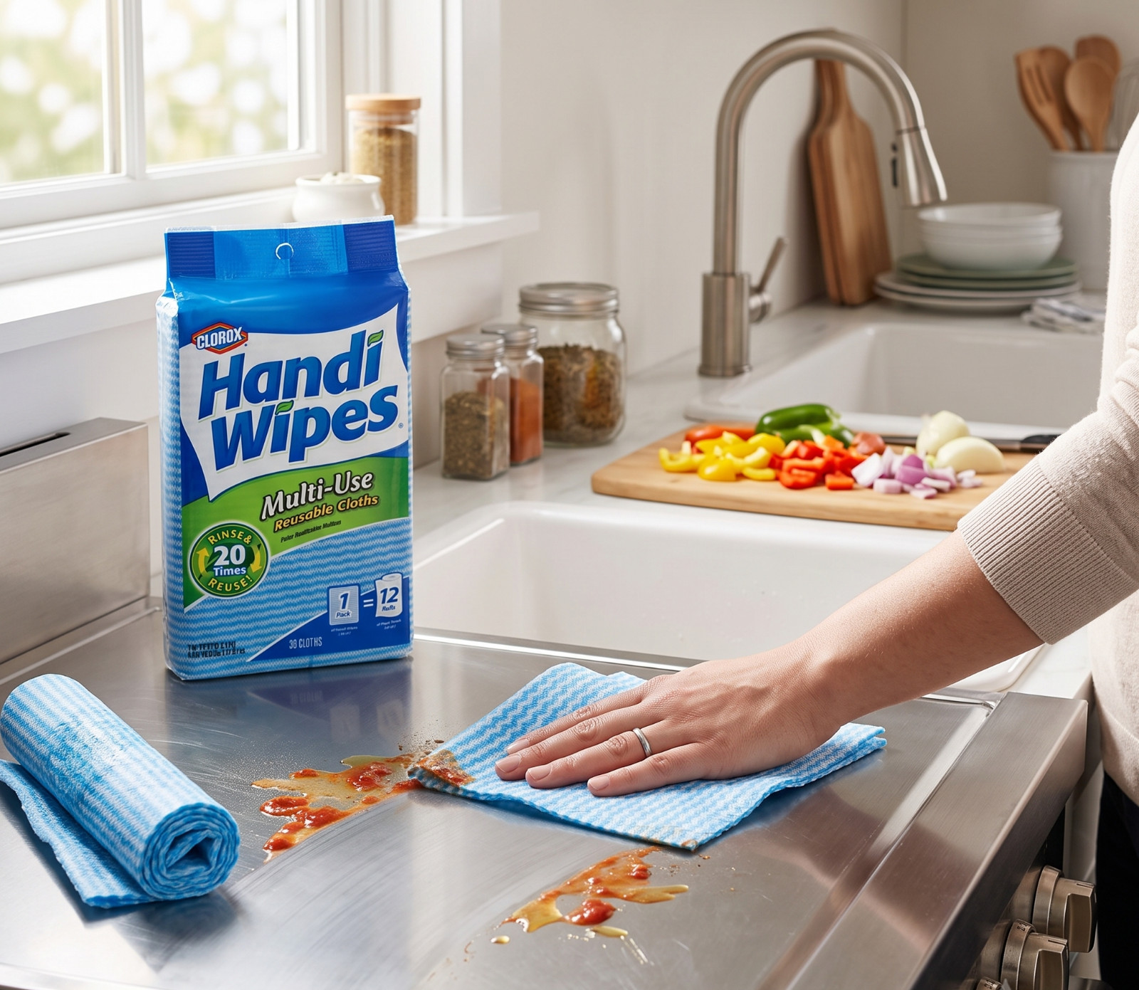 New Clorox Handi Wipes Heavy Duty Reusable Clothes 36 Count