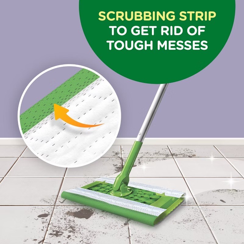 Swiffer Sweeper Wet Mopping Cloths Refills Fresh Scent 24ct Cotton Multi-Surface