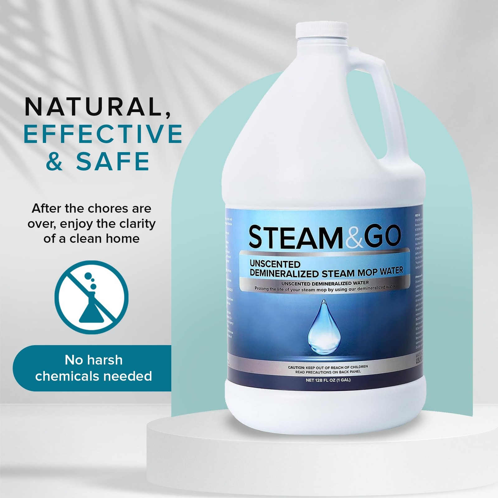 Steam & Go Unscented Demineralized Water for Steam Mop – 128 Fl Oz | Scented …